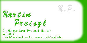 martin preiszl business card